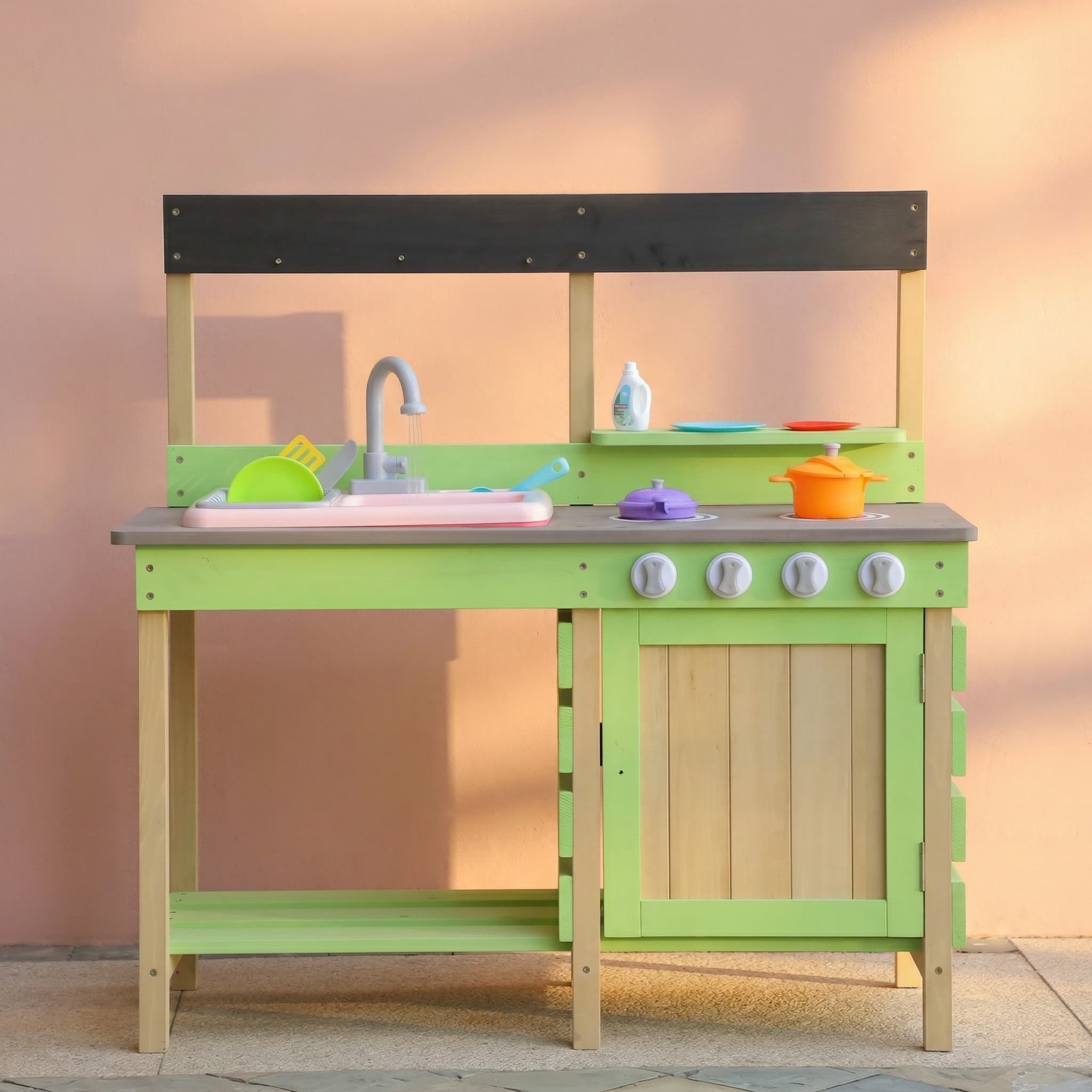 Kids Play Kitchen, Wood Mud Kitchen With image 2