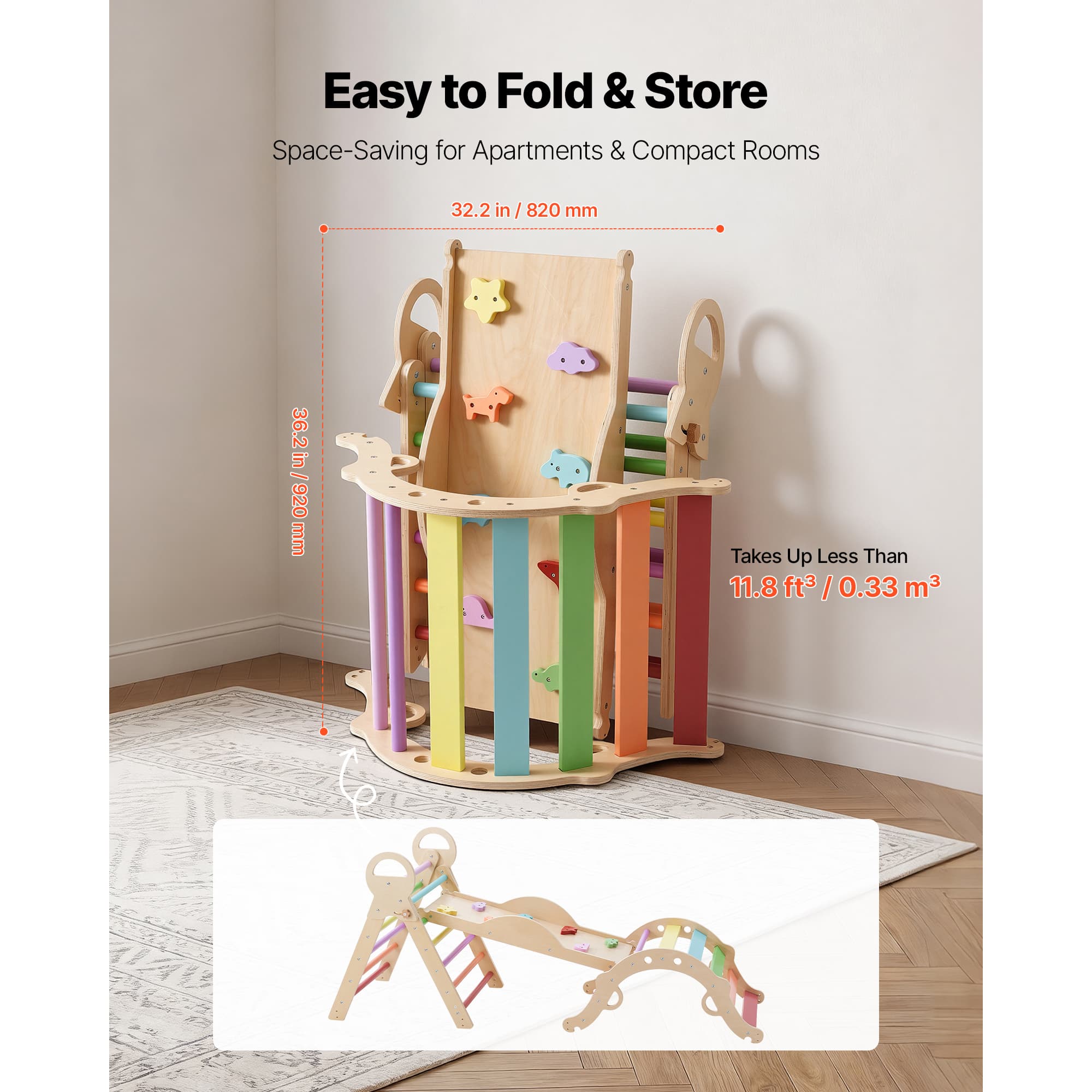 Pikler Triangle Set, 9-in-1 Toddler Climbing Toys image 2