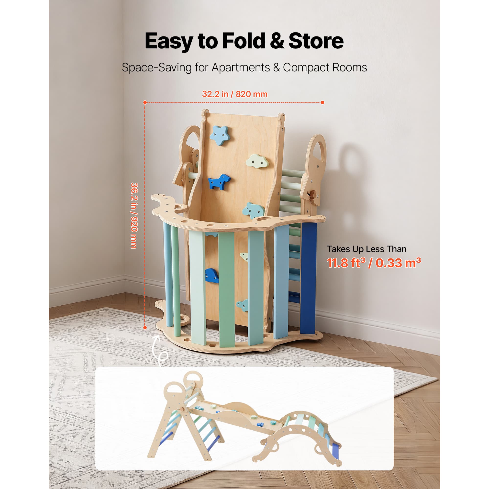 Pikler Triangle Set, 9-in-1 Toddler Climbing Toys image 2