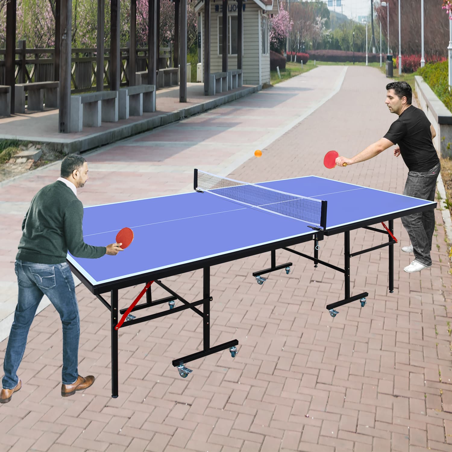 8ft Mid-Size Table Tennis Table Foldable image 5
