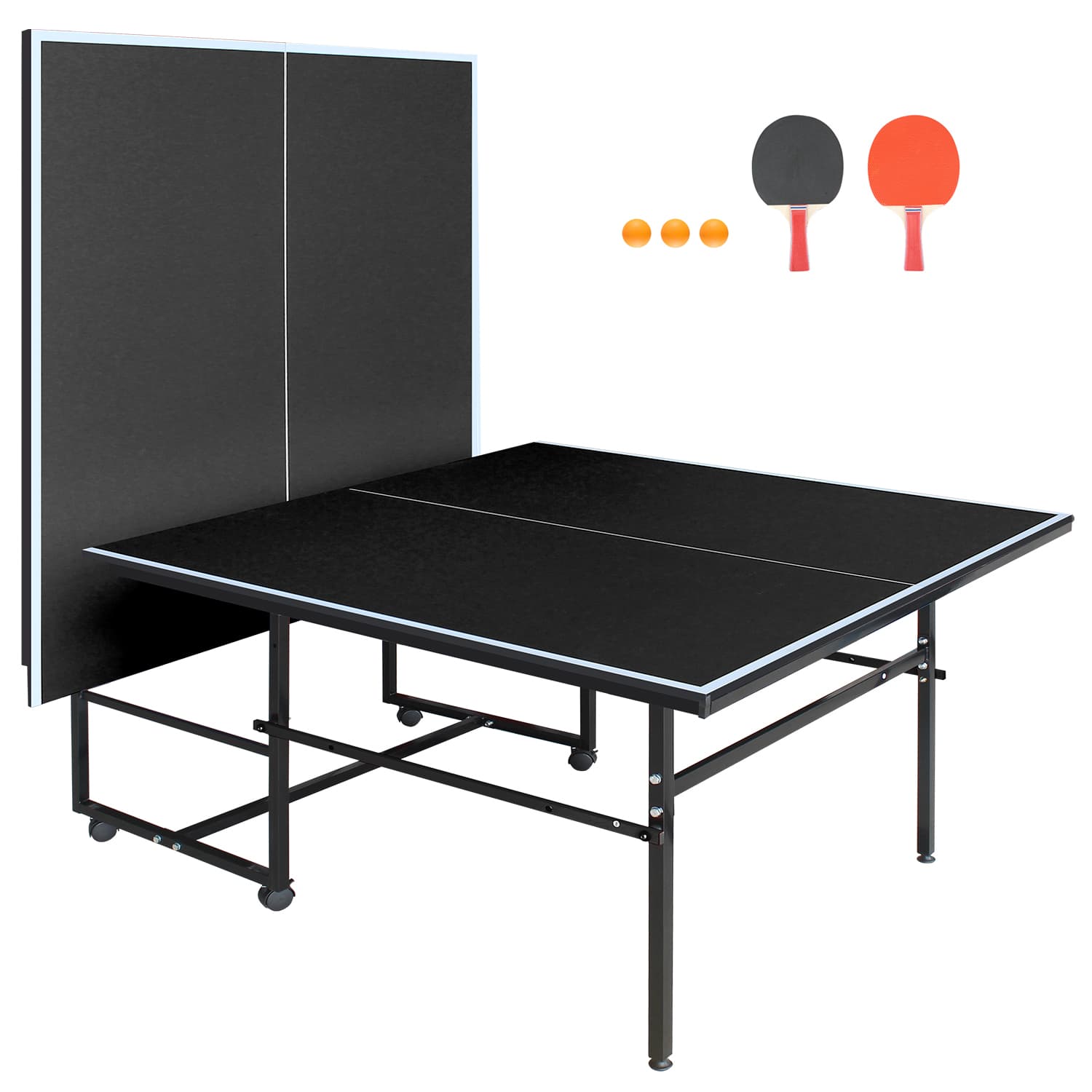 9x4.1ft Black Mid-Size Table Tennis Table Foldable image 3