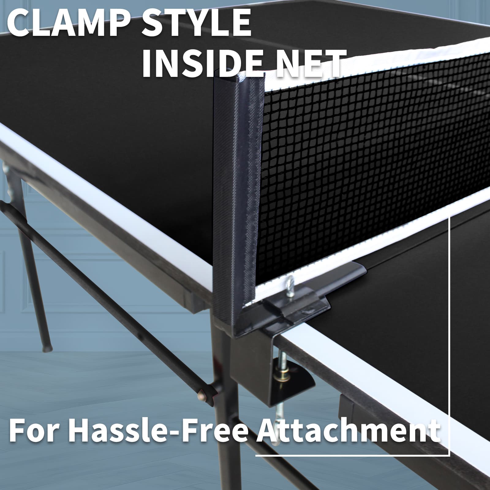 9x4.1ft Black Mid-Size Table Tennis Table Foldable image 2