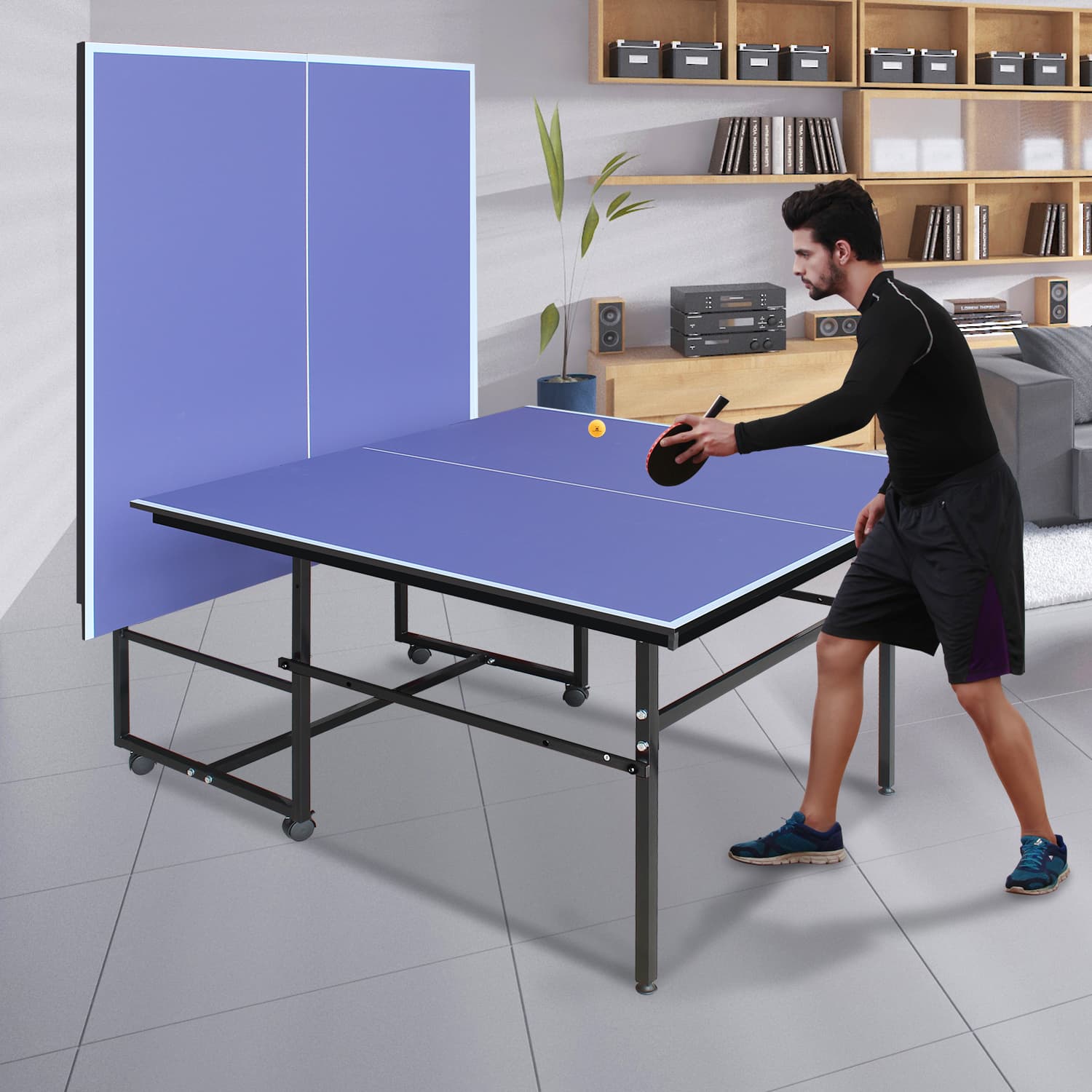 8.5x4. 3ft Blue Mid-Size Table Tennis Table image 7