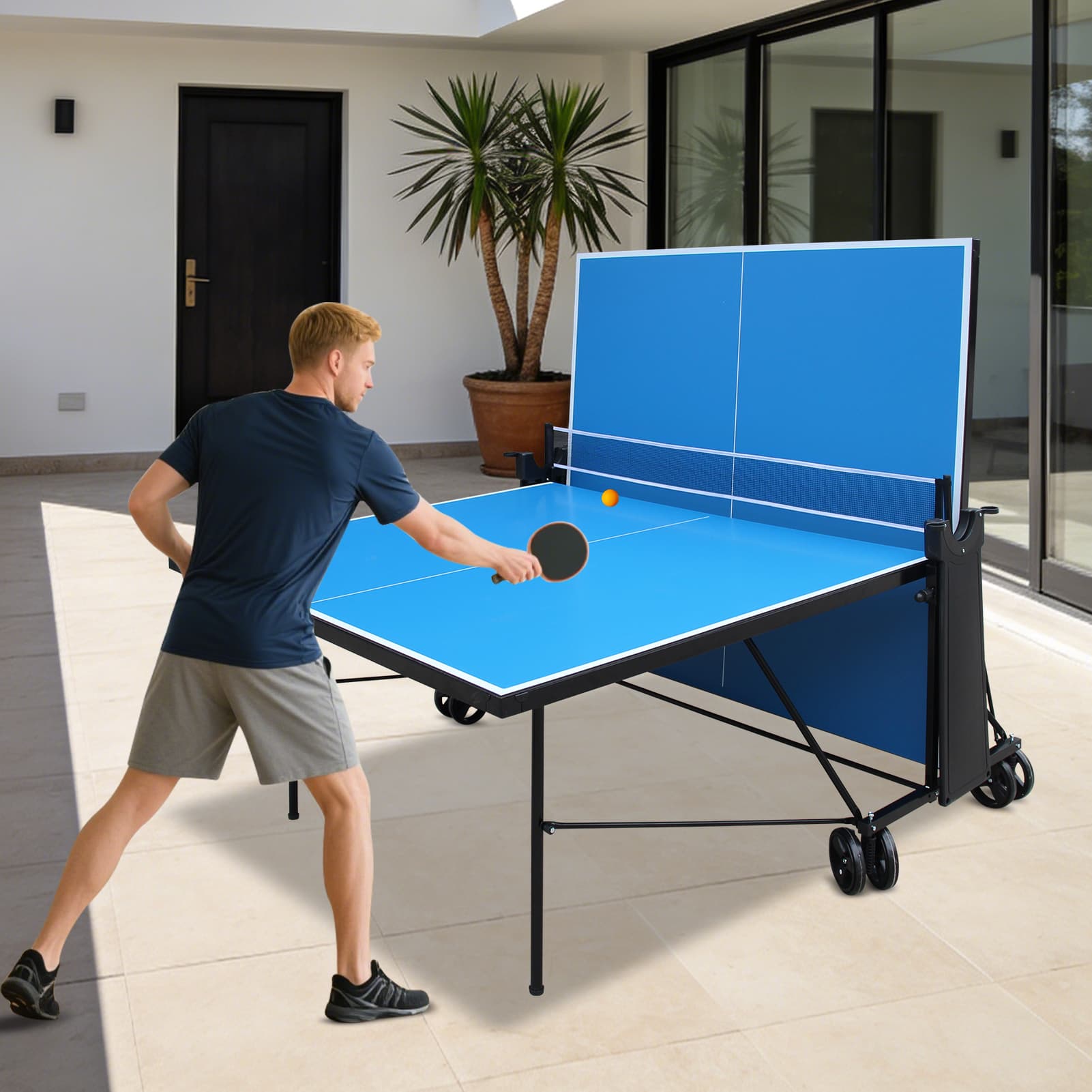 Offical Size Outdoor Table Tennis Table Foldable image 3