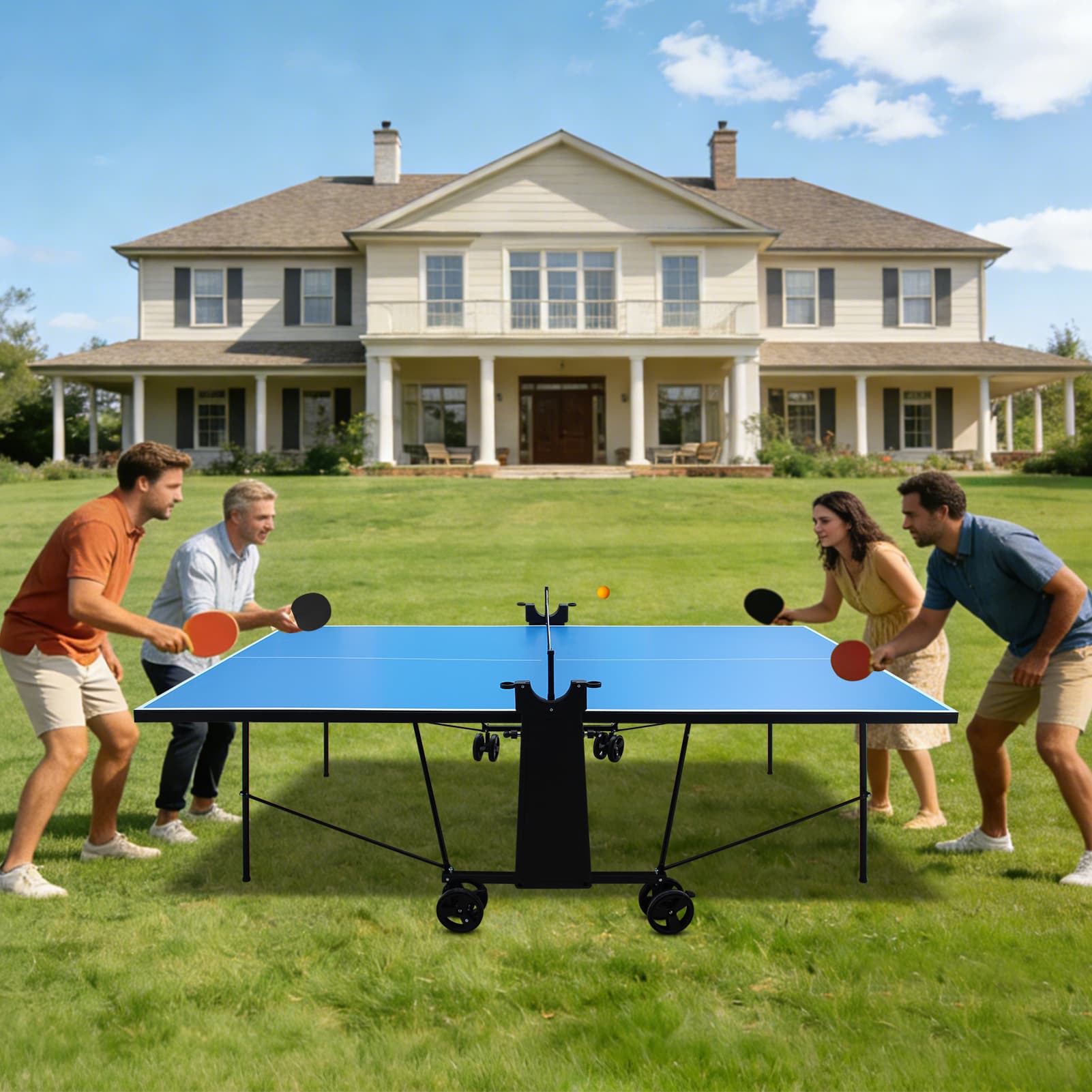 Offical Size Outdoor Table Tennis Table Foldable image 4