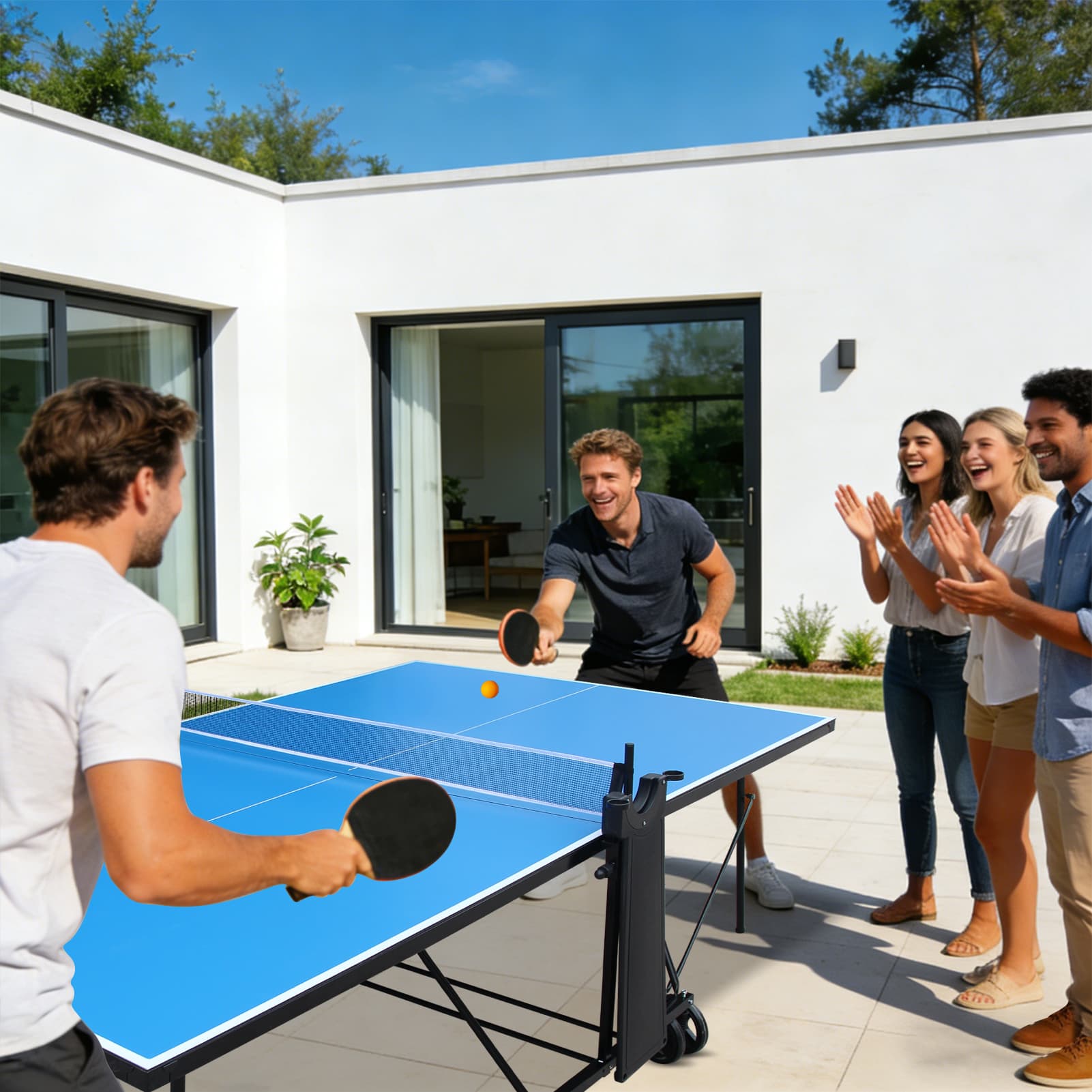 Offical Size Outdoor Table Tennis Table Foldable image 2