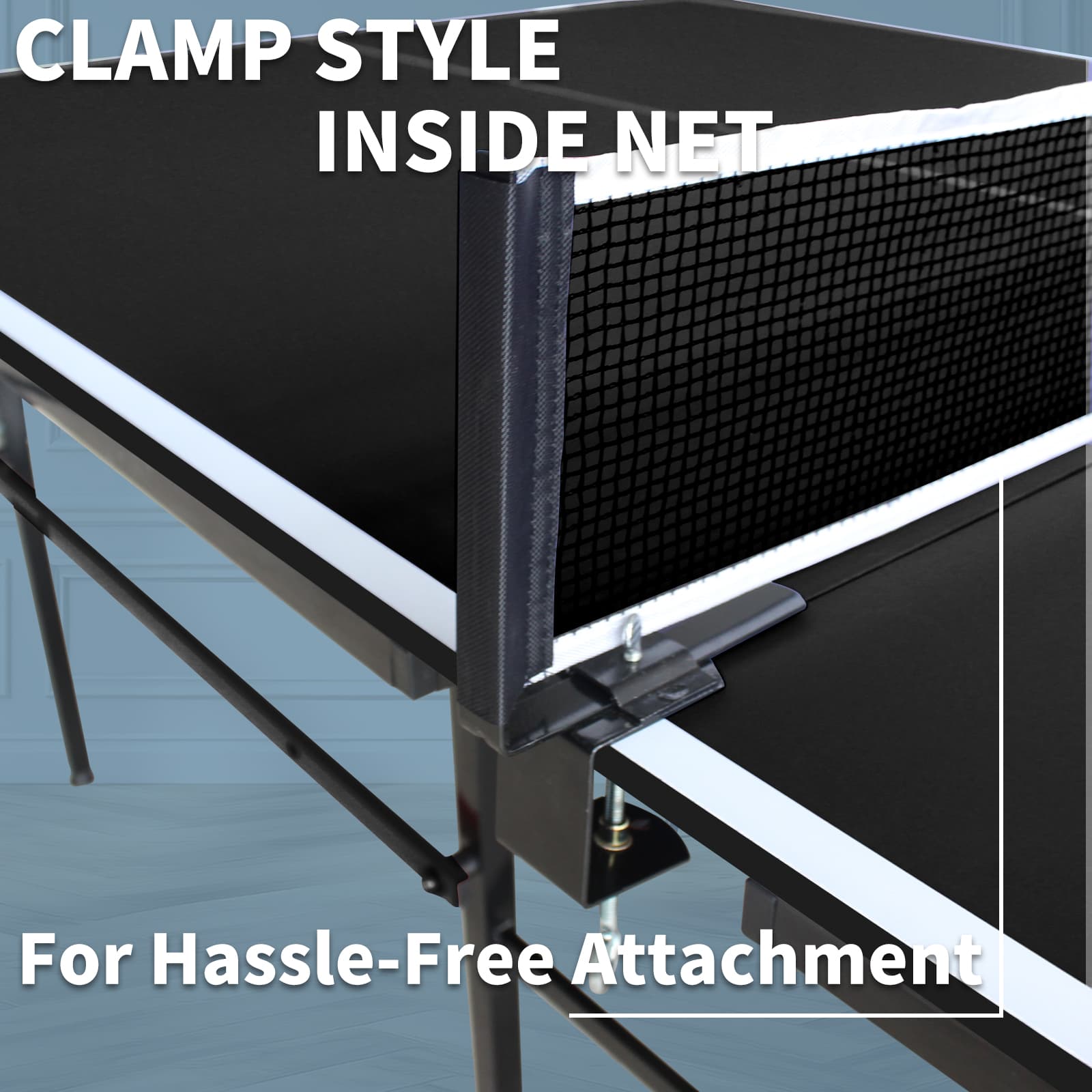 8.5x4. 3ft Black Mid-Size Table Tennis Table image 2