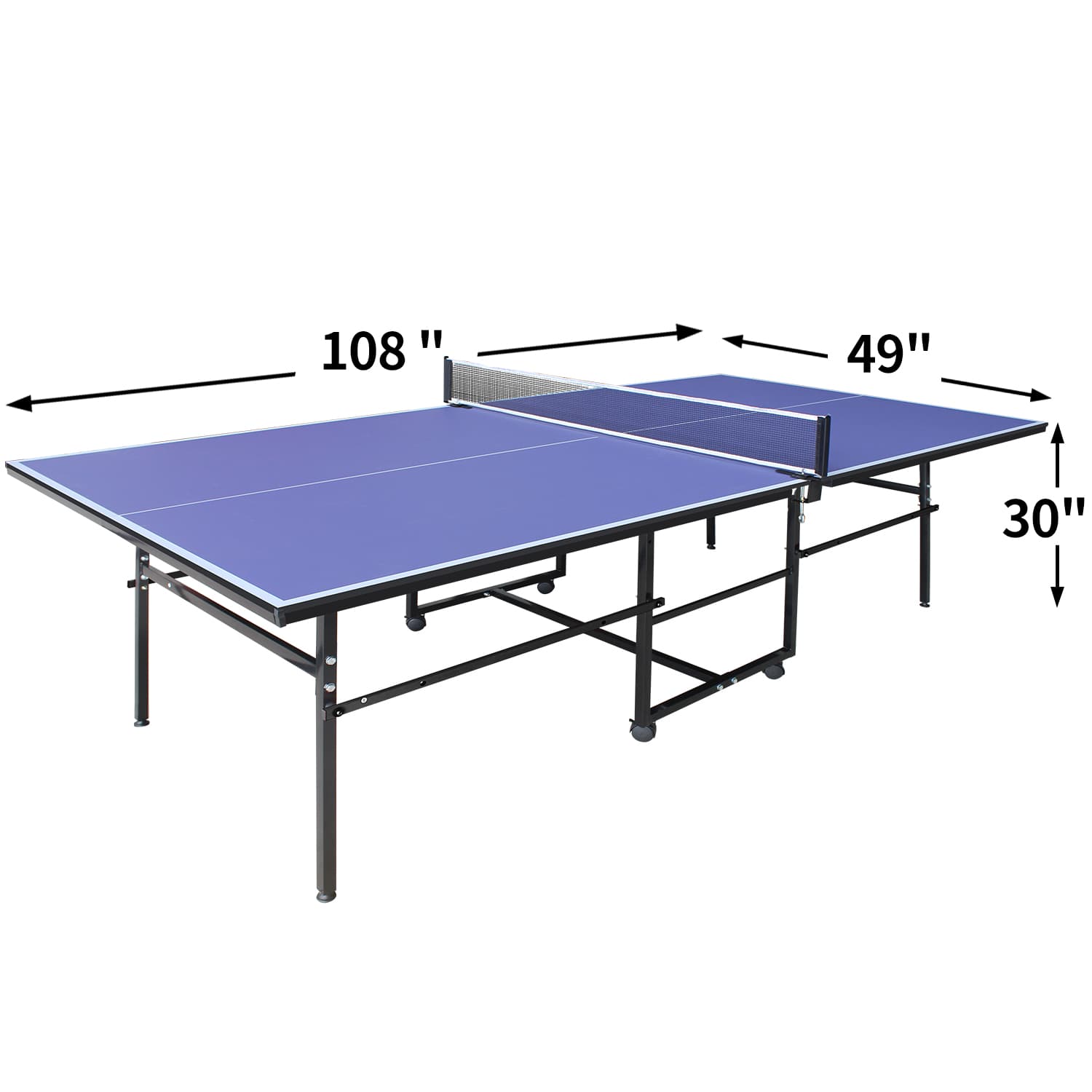 9x4.1ft Blue Mid-Size Table Tennis Table Foldable image 4