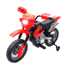 Kids 6V Electric Ride-On Motorcycle With Training Wheels, Battery-Powered, Red thumbnail 1
