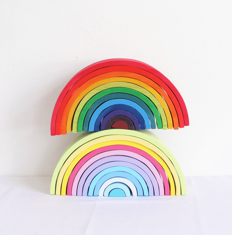 Jigsaw Puzzle Large 12-piece Arch Bridge Rainbow Building Blocks Early Childhood Education Toys