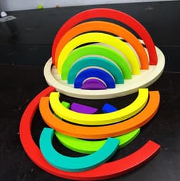 Jigsaw Puzzle Large 12-piece Arch Bridge Rainbow Building Blocks Early Childhood Education Toys thumbnail 1