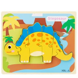 Baby Wooden Cartoon Dinosaur 3D Puzzle Jigsaw for Kids Montessori Early Learning Educational Puzzle Toys thumbnail 4