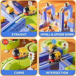 101-Piece Electric Train Track Toy Set Rechargeable Electric Train & DIY Assembly Track Kit  Creative Building Block Racing Track Suitable For Toddlers And Children Ages 3 And Up,Pickup Only thumbnail 3