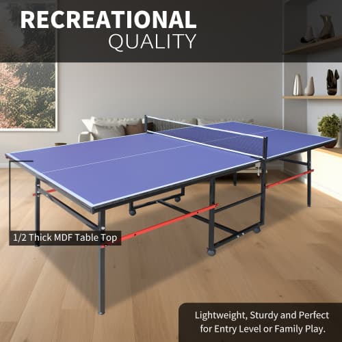 8ft Mid-Size Table Tennis Table Foldable image 11