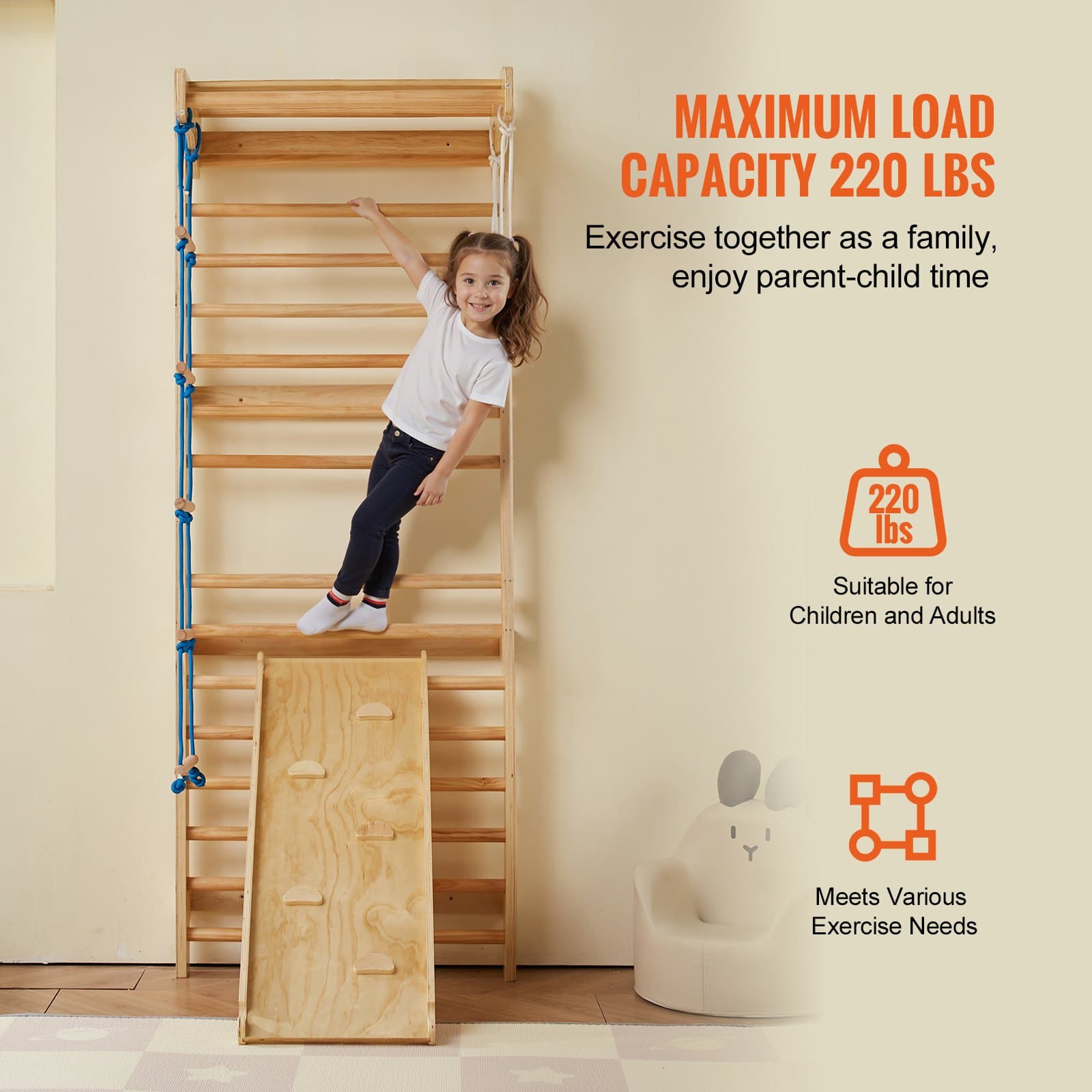 Swedish Ladder Wall Gym 5 In 1 image 6