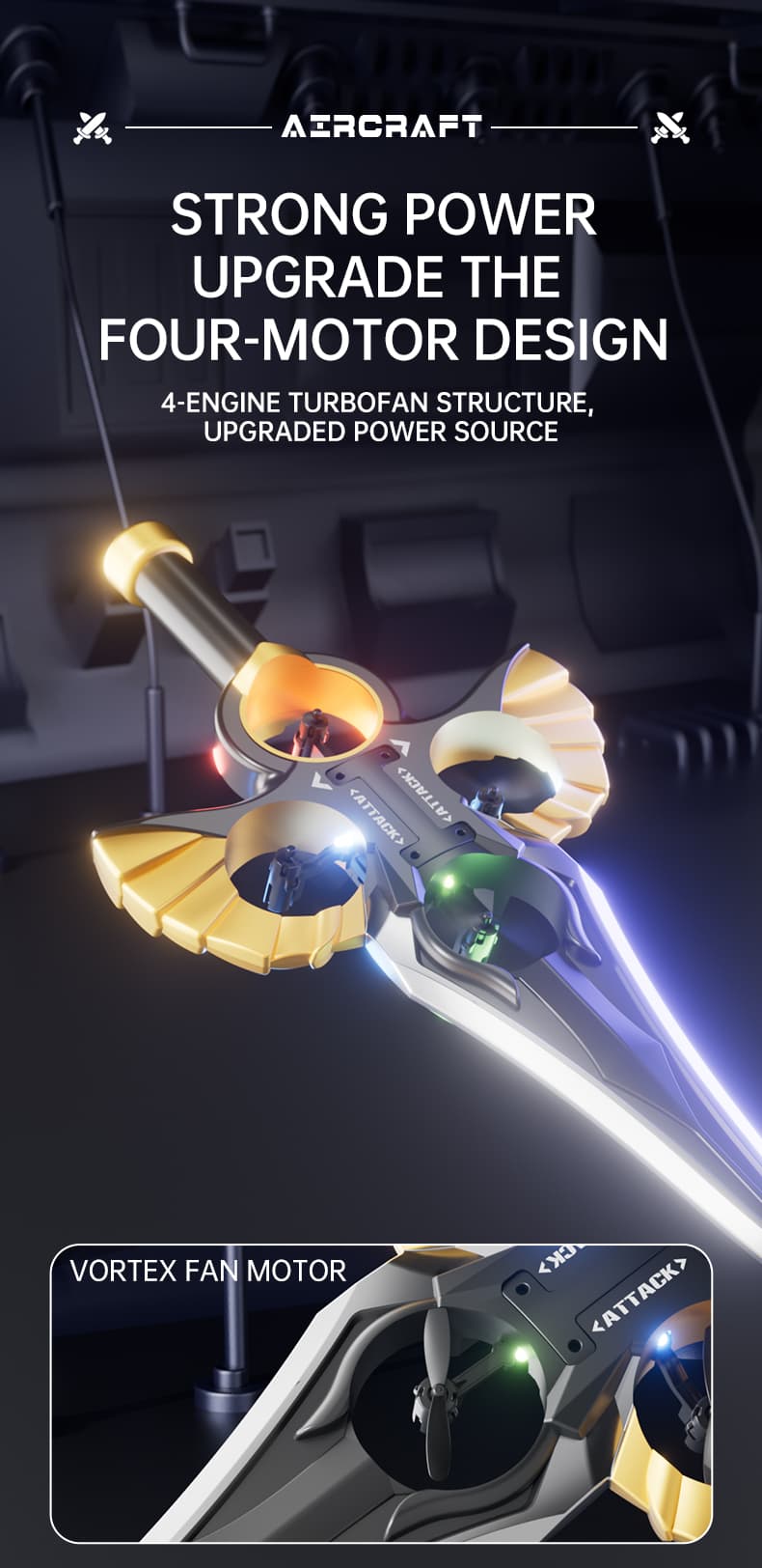 Flying Sword - Golden,Copper Color - Single Battery image 5