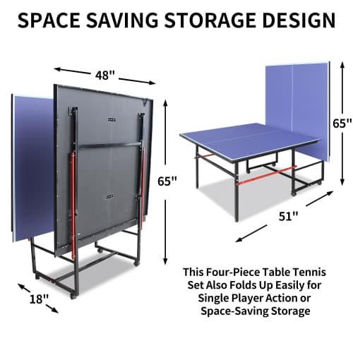8ft Mid-Size Table Tennis Table Foldable image 10