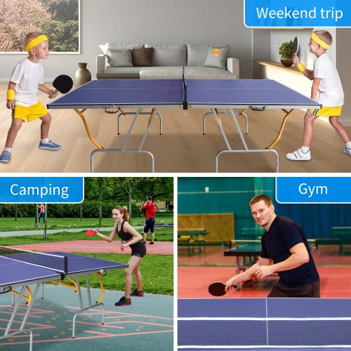 8ft Mid-Size Table Tennis Table Foldable image 6