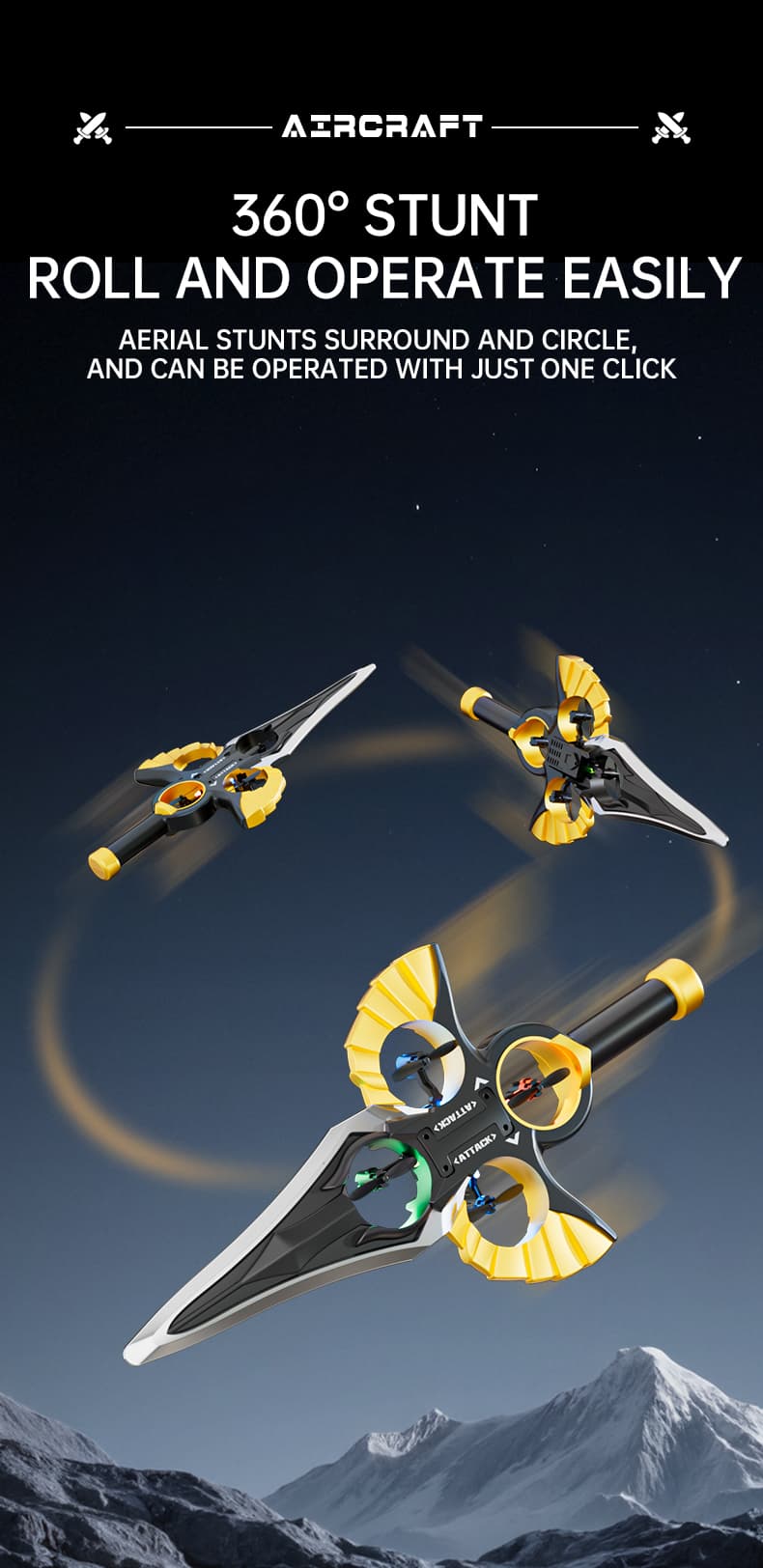 Flying Sword - Golden,Copper Color - Single Battery image 9
