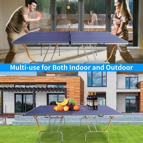 8ft Mid-Size Table Tennis Table Foldable image 9