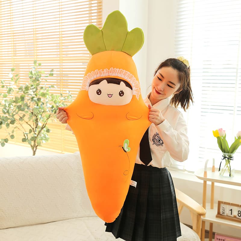 90cm Giant Carrot Plush Toy – Soft Stuffed Vegetable Pillow for Kids, Nursery & Room Décor