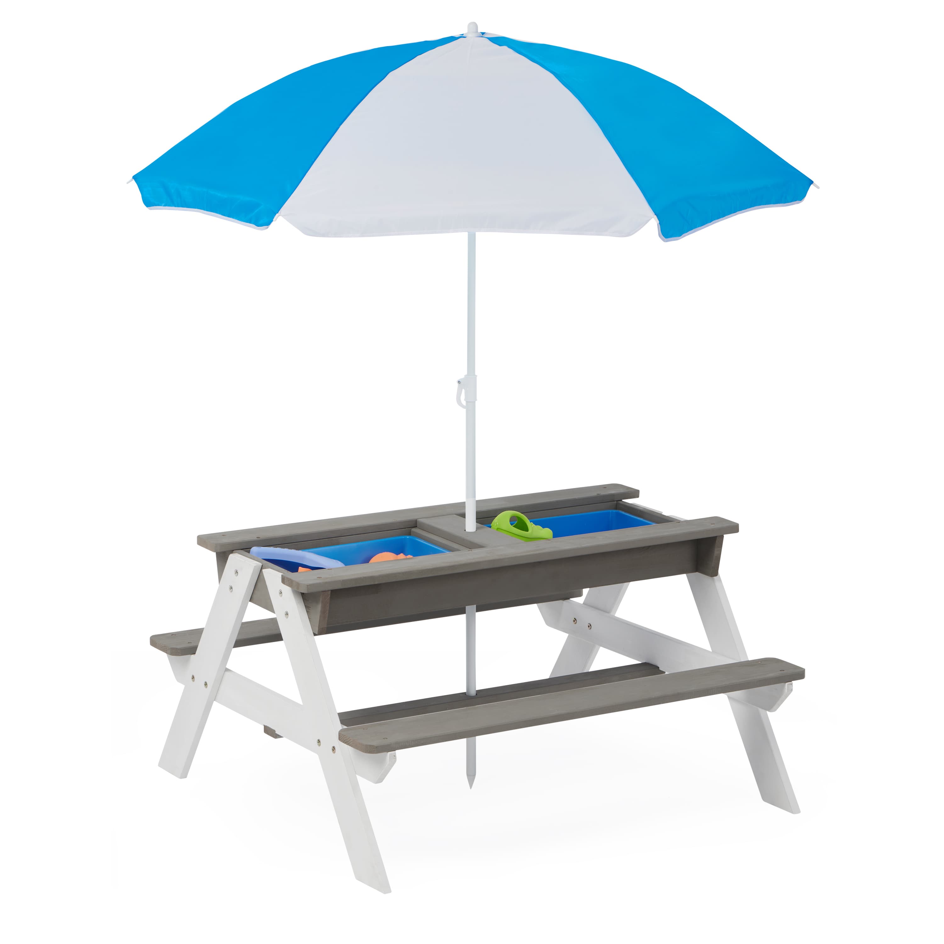 3-in-1 Children's Outdoor Wooden Picnic Table With image 3