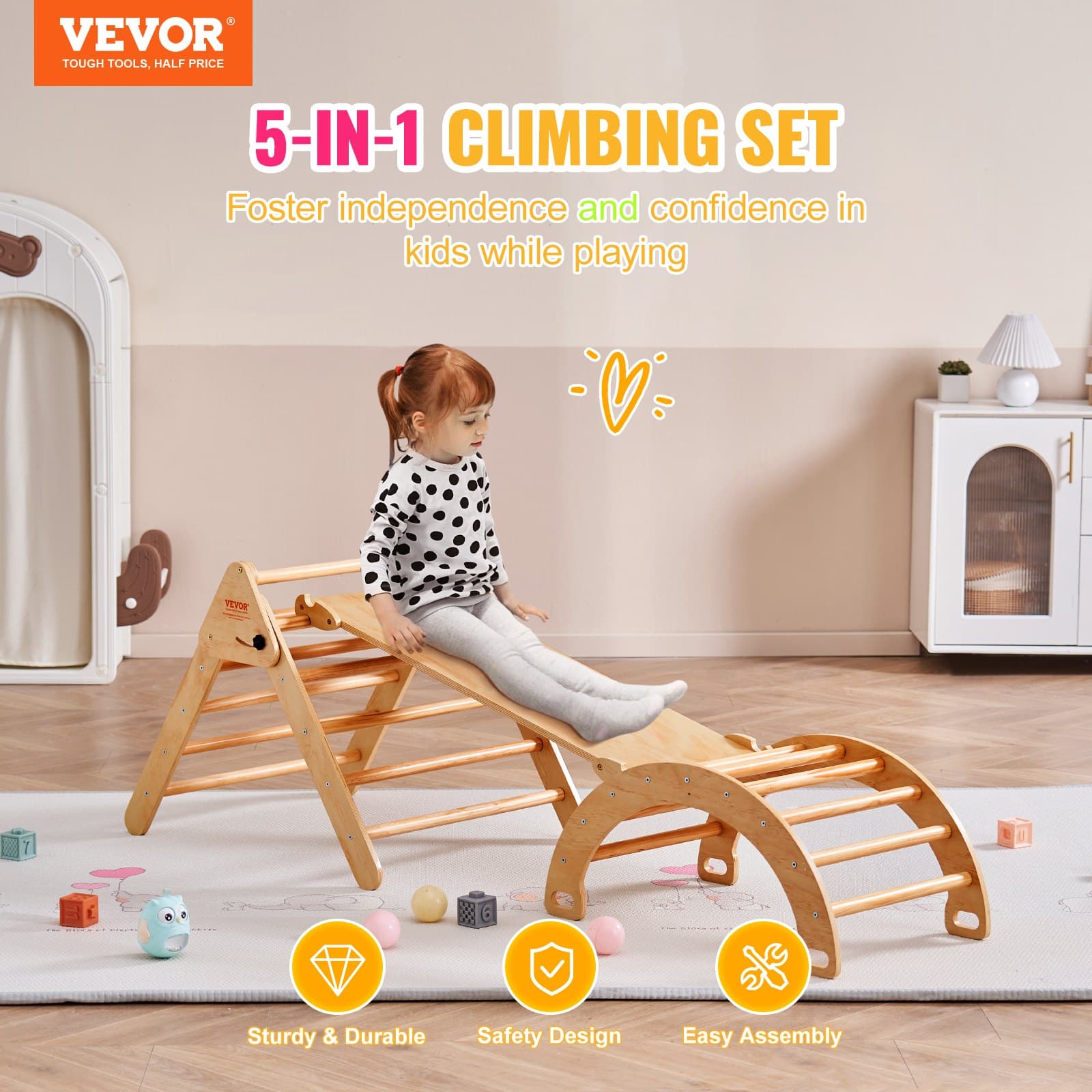 Pikler Triangle Set, 5 In 1 Toddler image 11