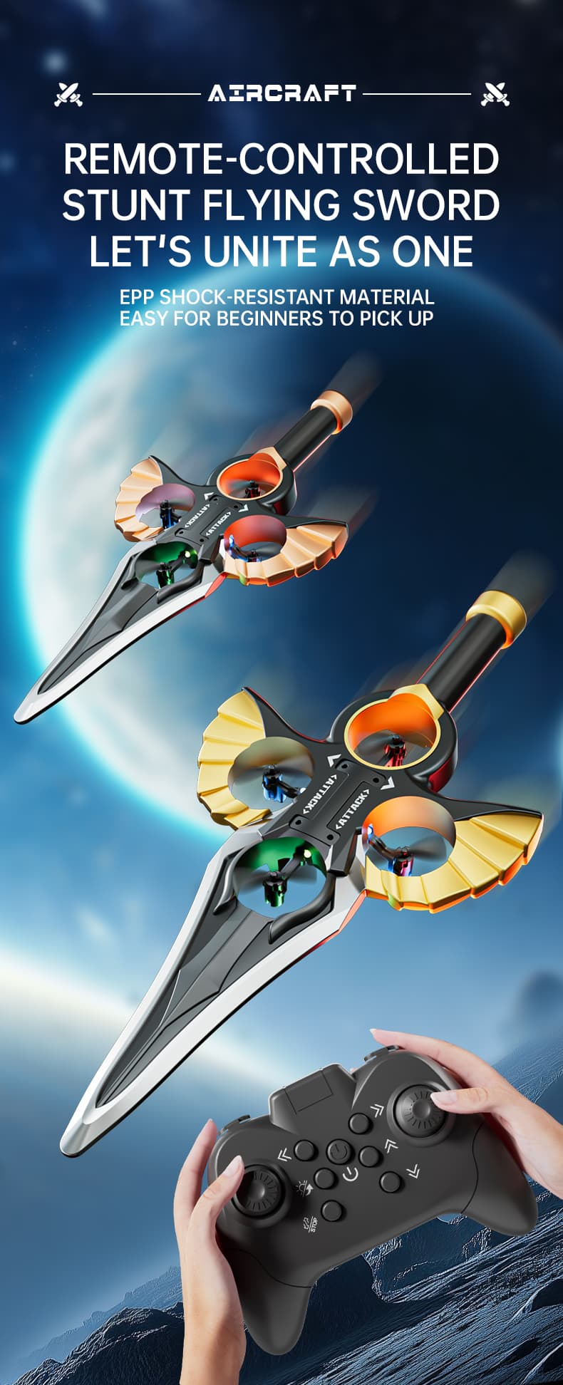 Flying Sword - Golden,Copper Color - Single Battery image 15
