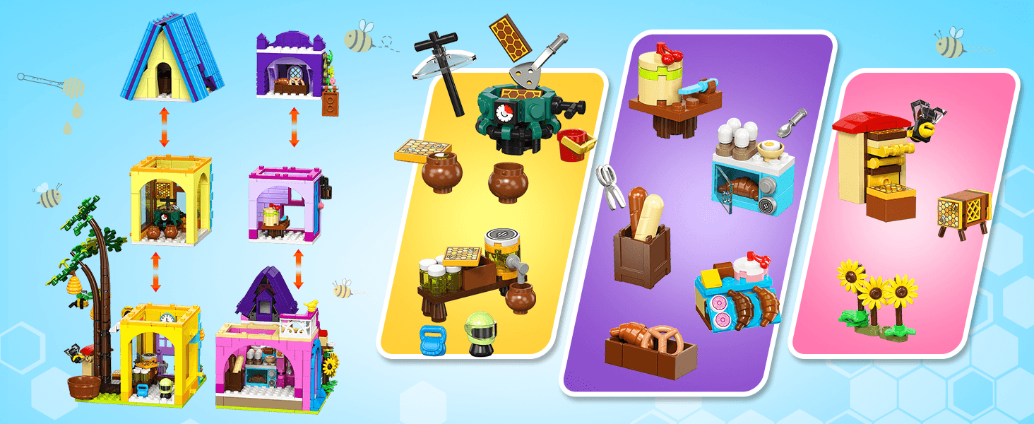 HOGOKIDS Beekeeping & Bakery House Building Toy image 2