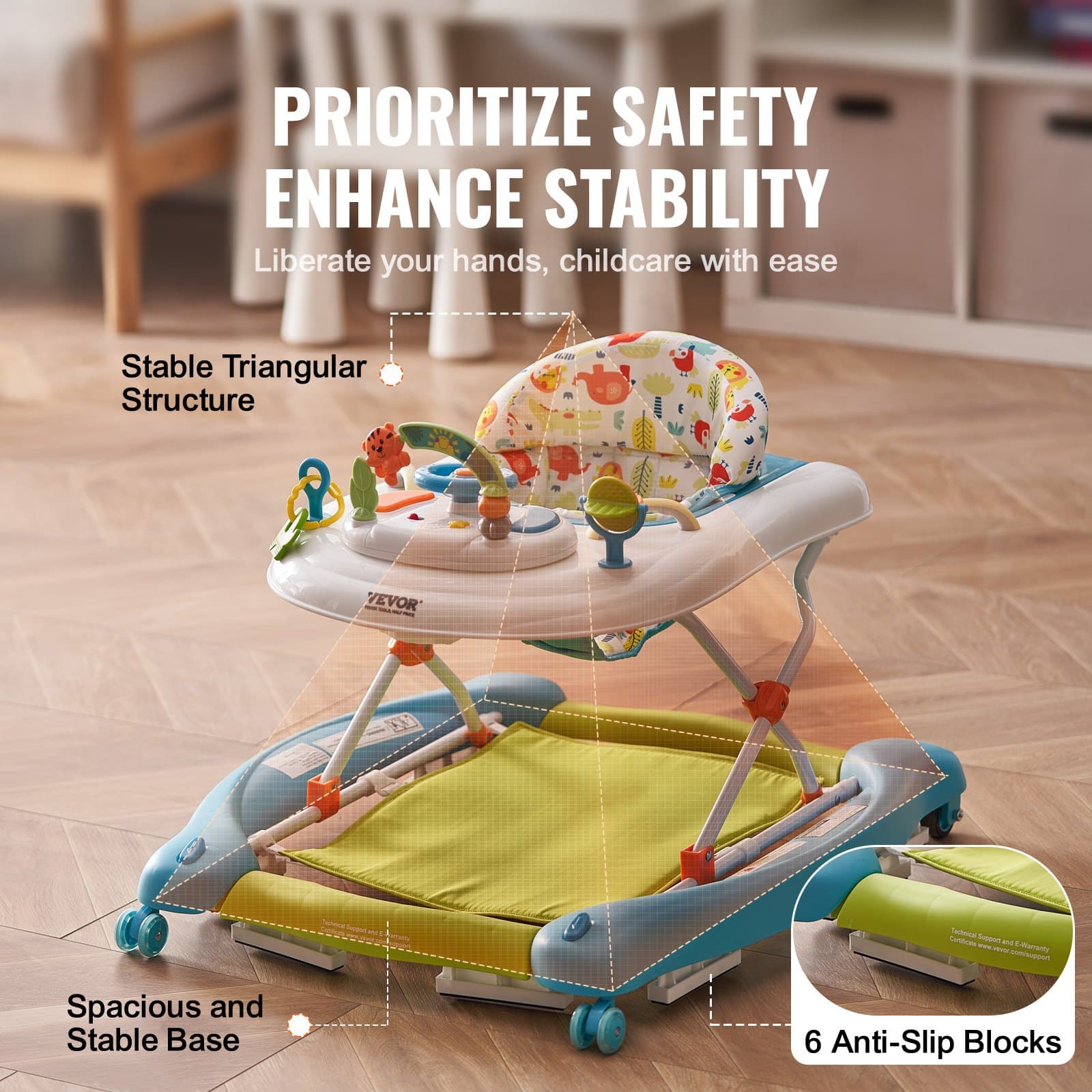 4-in-1 Baby Walker, Foldable Baby Activity Center image 4