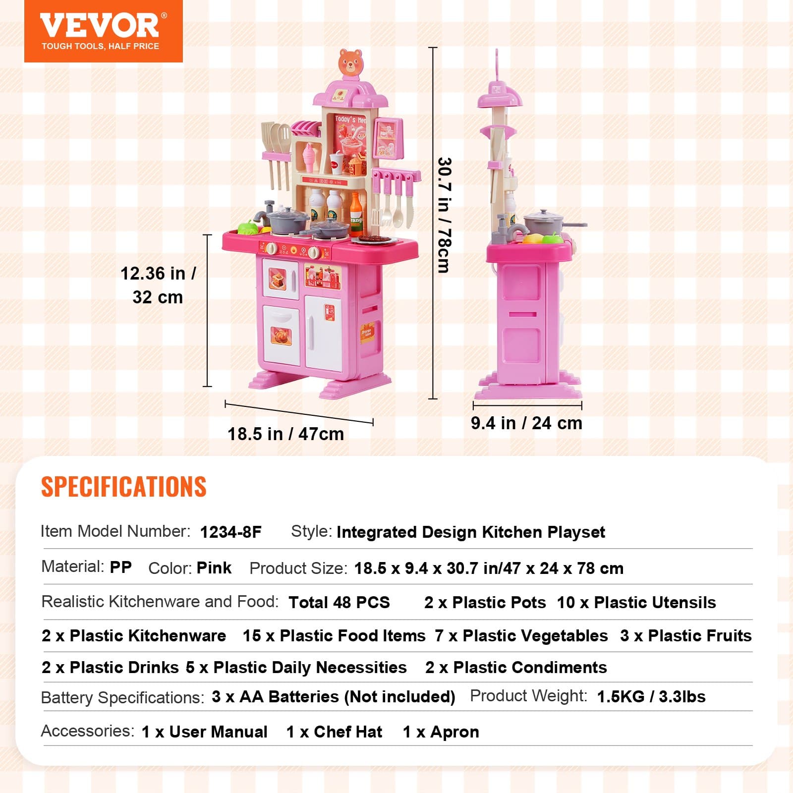 Christmas Gift VEVOR Kitchen Playset Kids Pretend image 5