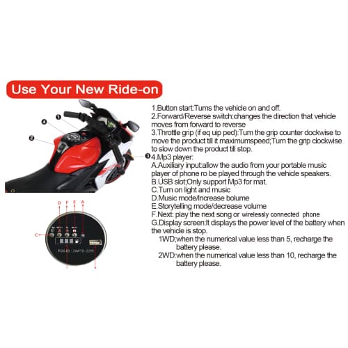 Electric Motorcycle 12V Kids Toys MotorcycleKids Electric image 16