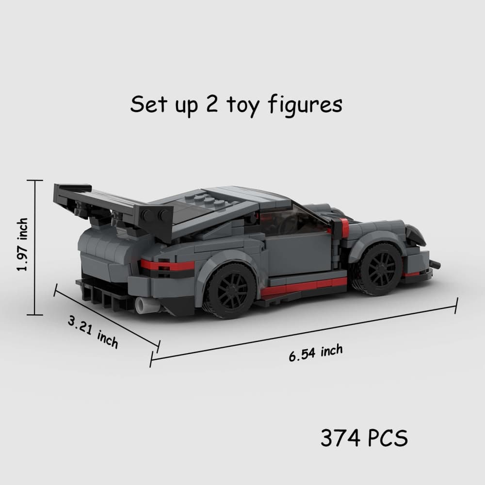 374PCS Gray Sports Car MOC Building Blocks image 6