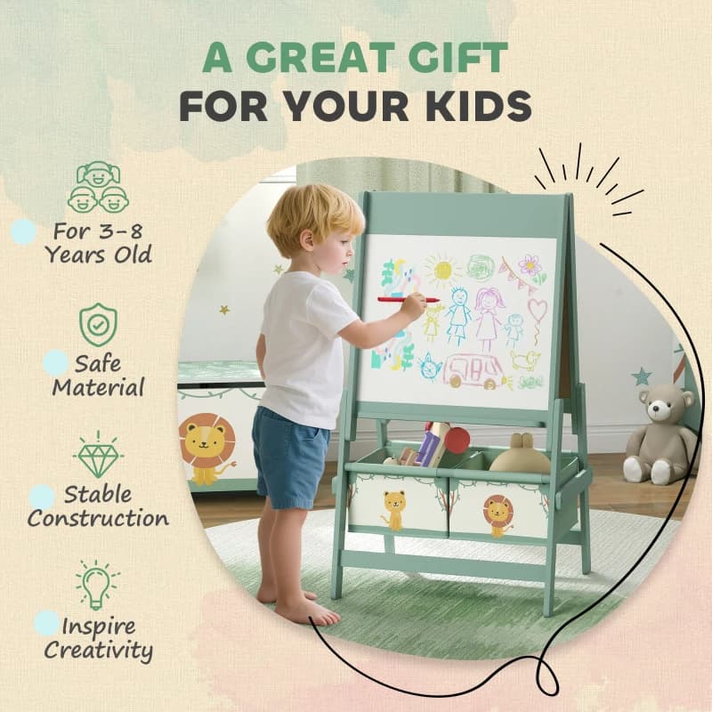 Art Easel For Kids, Double-Sided Whiteboard image 10