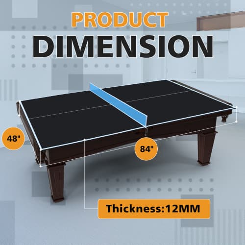 7 X4ft Black Mid-Size Ping Pong Conversion image 7