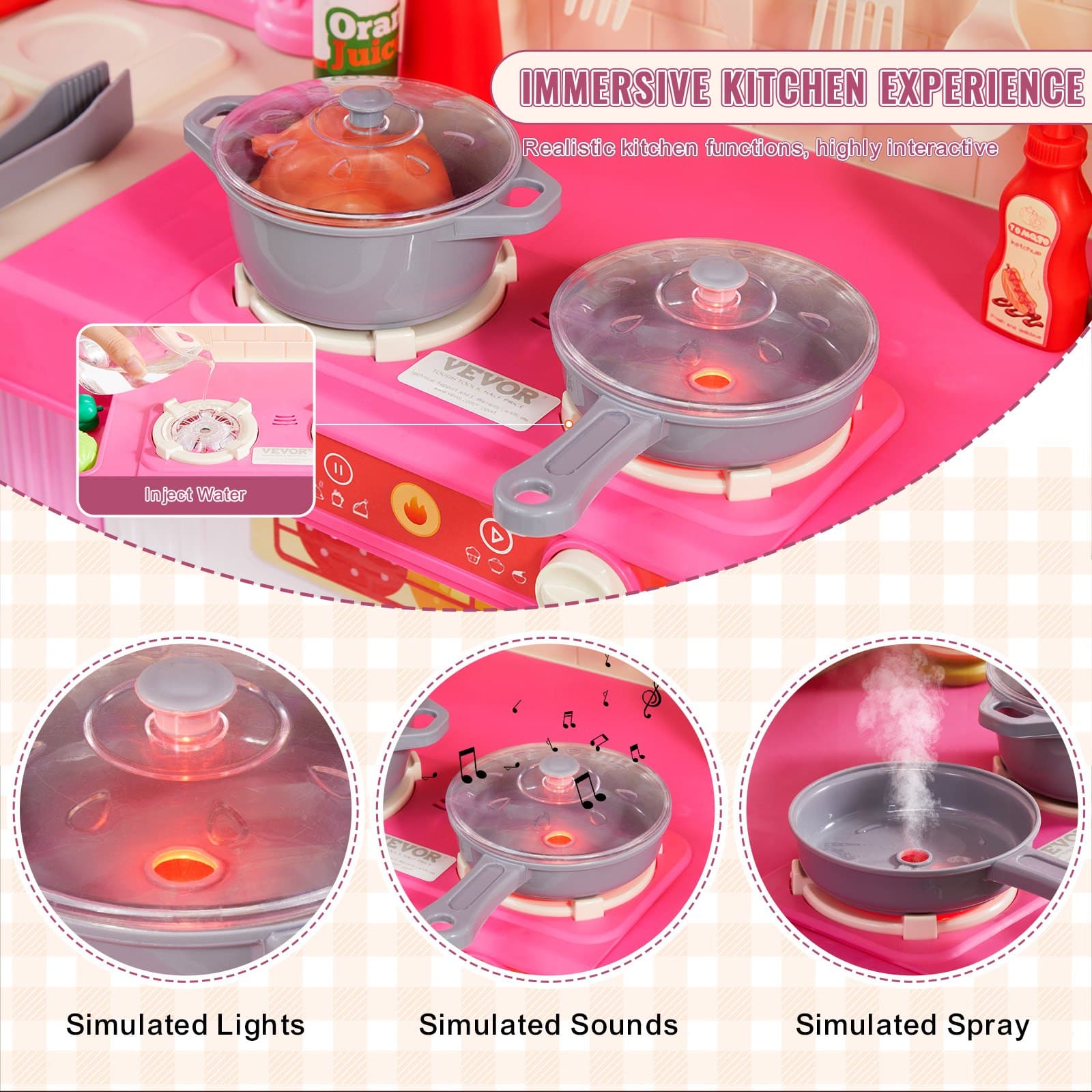 Christmas Gift VEVOR Kitchen Playset Kids Pretend image 7