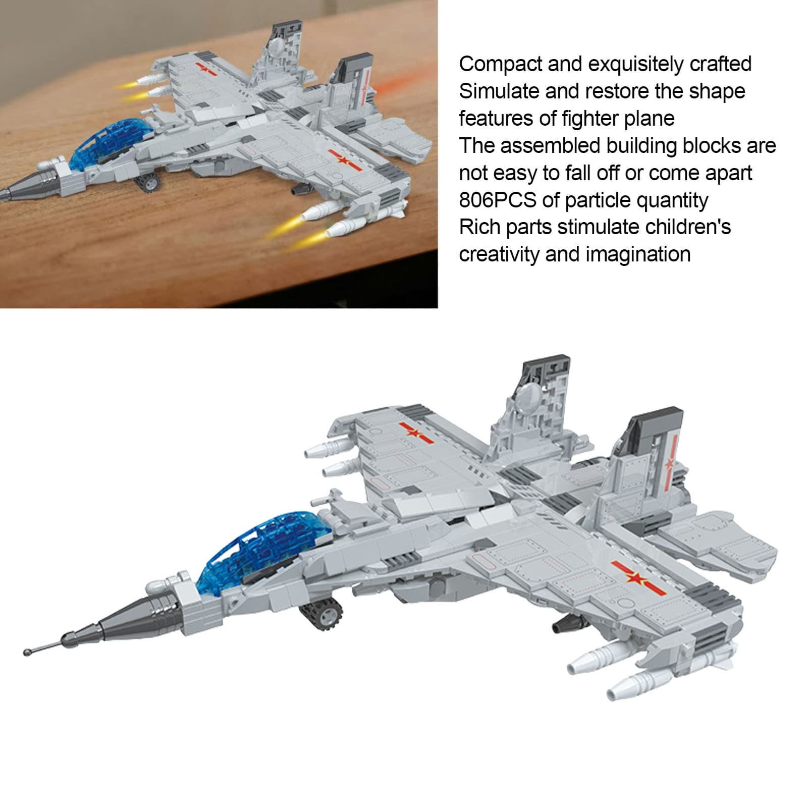 Fighter Building Block Set With Small Figurine image 5