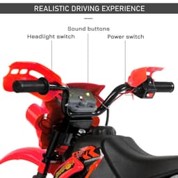 Kids 6V Electric Ride-On Motorcycle With Training Wheels, Battery-Powered, Red thumbnail 3