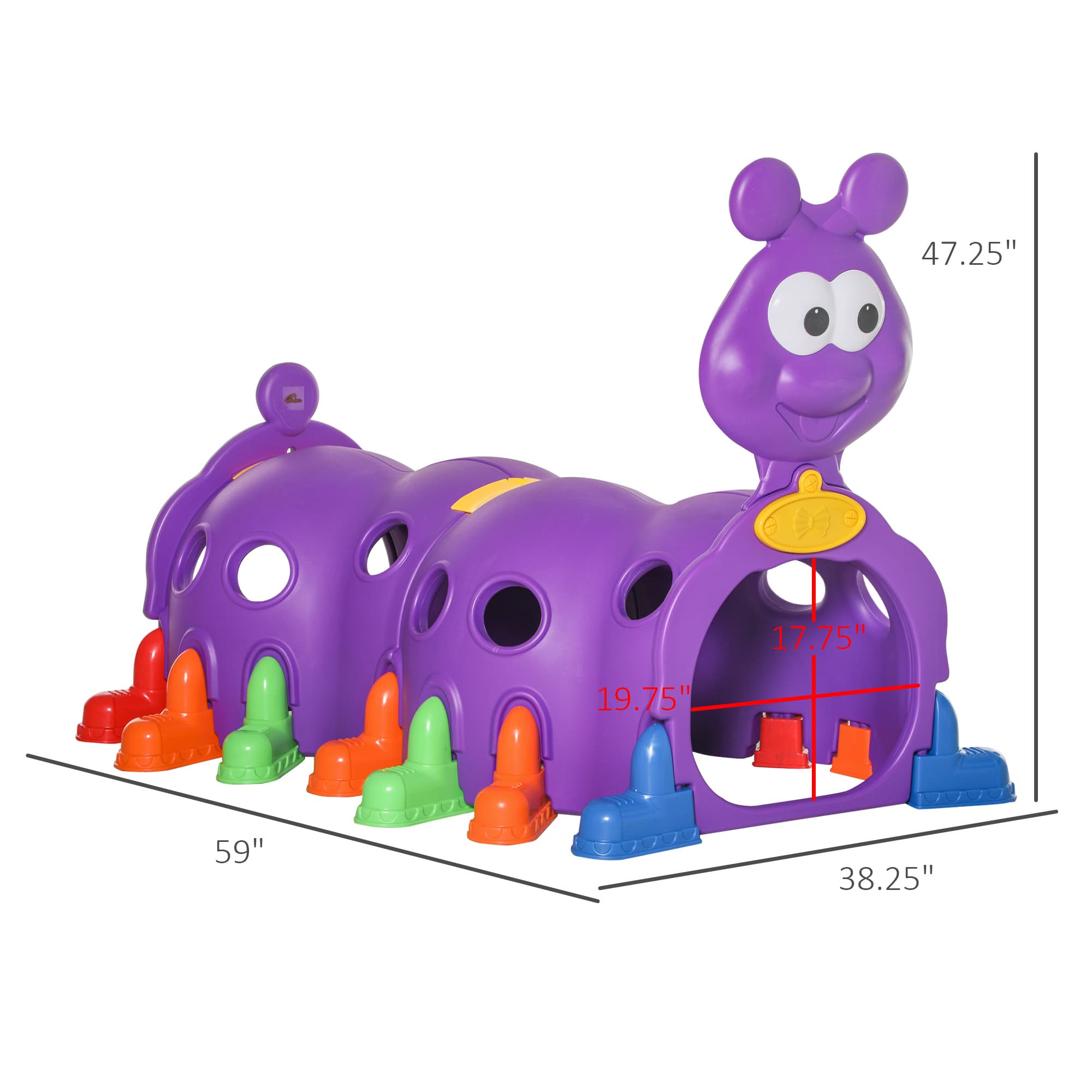 2 Sections Kids Climbing Tunnel For Indoor image 2