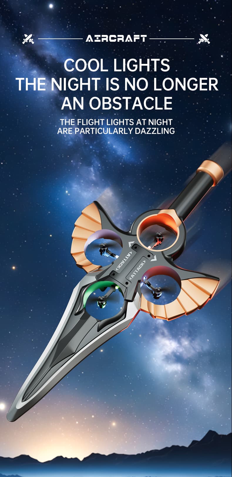 Flying Sword - Golden,Copper Color - Single Battery image 14
