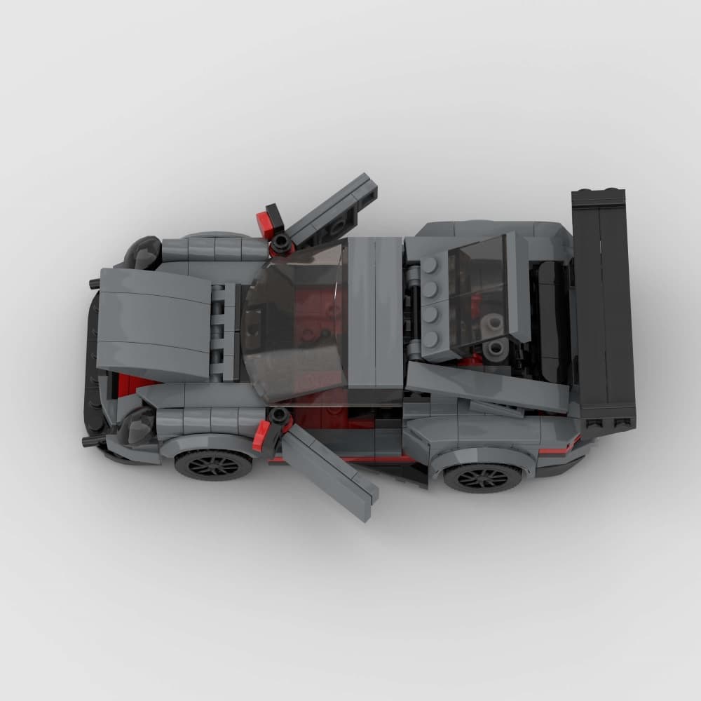 374PCS Gray Sports Car MOC Building Blocks image 7
