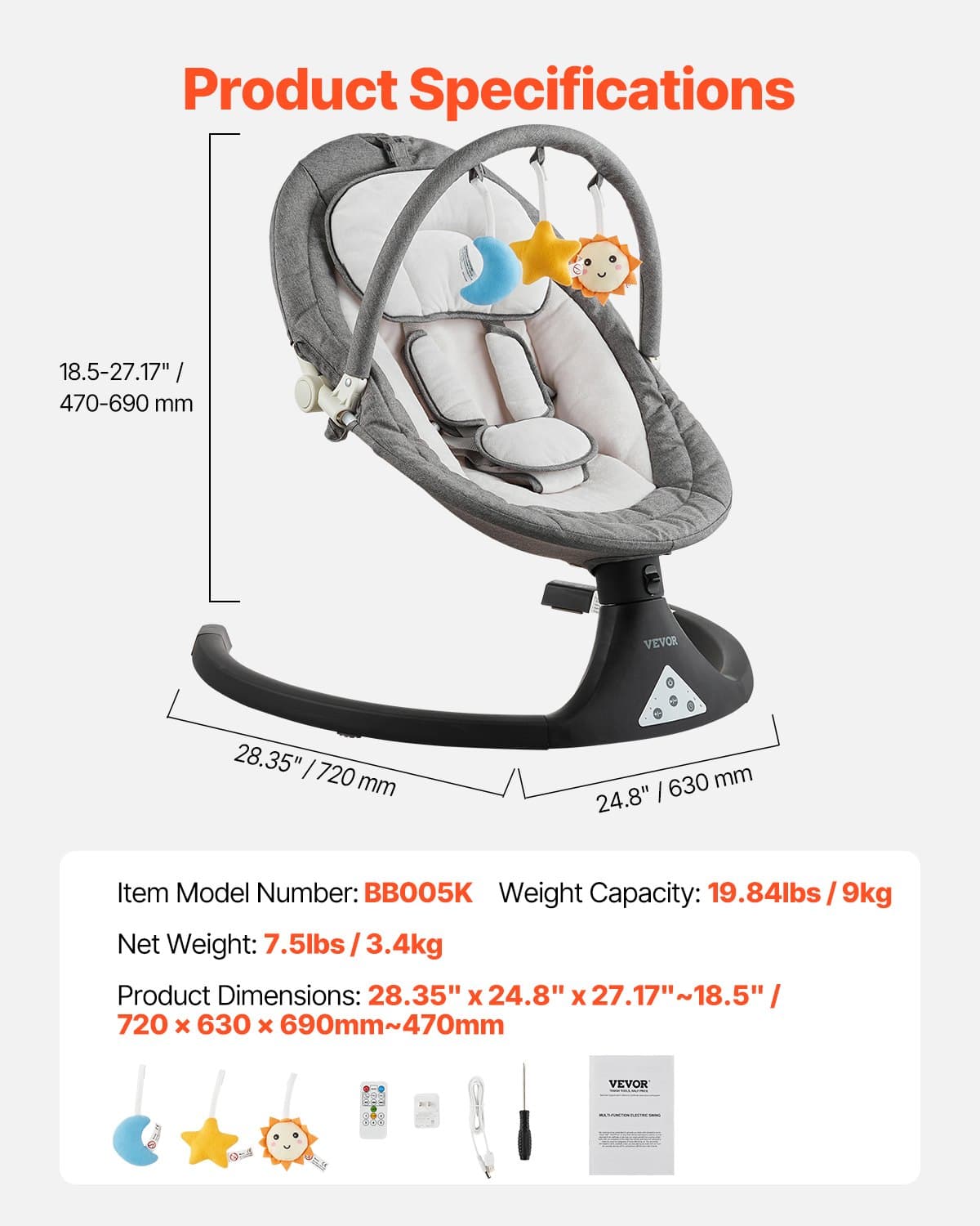 Baby Swing For Infants 5 Speeds 3 image 4