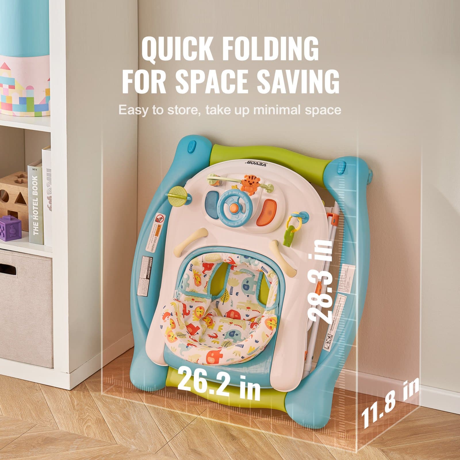 4-in-1 Baby Walker, Foldable Baby Activity Center image 9