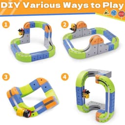 101-Piece Electric Train Track Toy Set Rechargeable Electric Train & DIY Assembly Track Kit  Creative Building Block Racing Track Suitable For Toddlers And Children Ages 3 And Up,Pickup Only thumbnail 2
