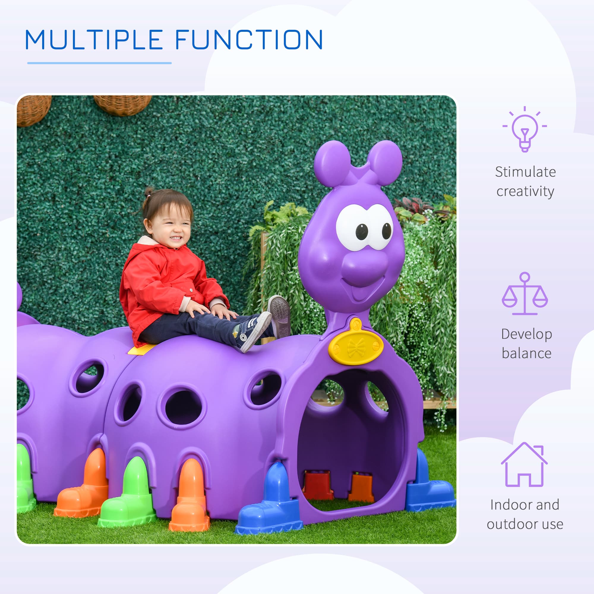2 Sections Kids Climbing Tunnel For Indoor image 7