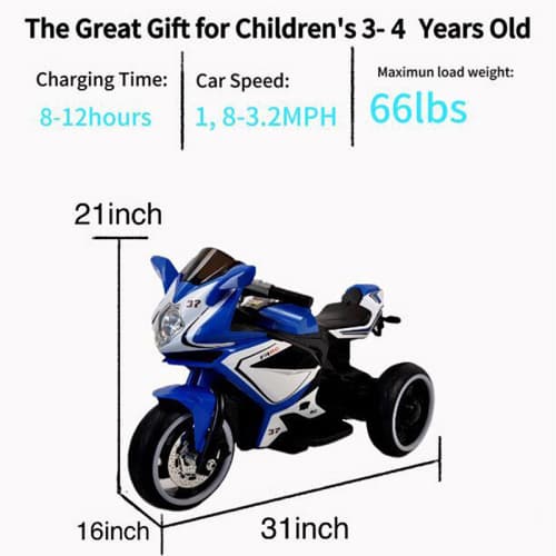 Plastic Red 6V Kids Electric Motorcycle Kids image 7