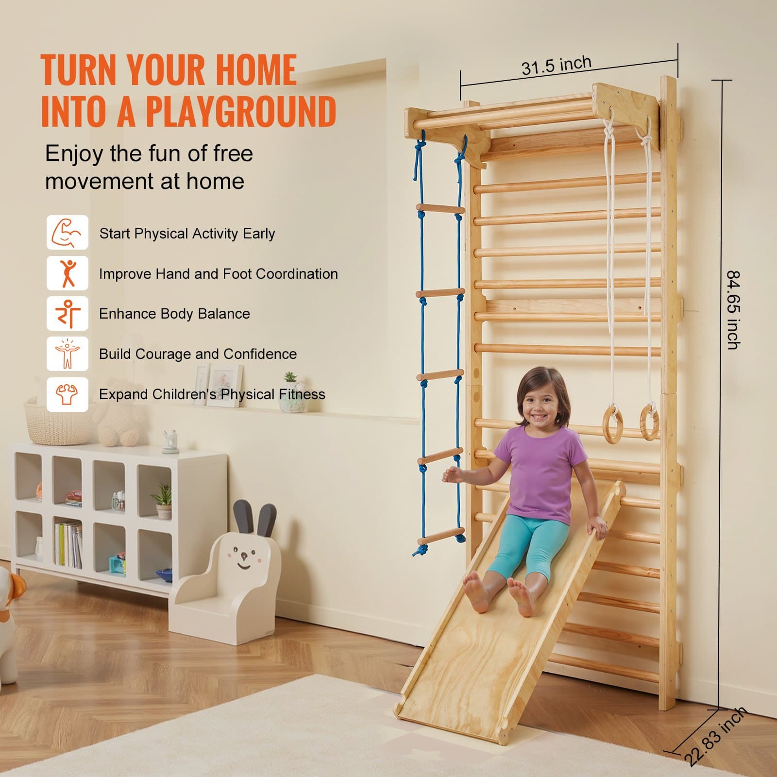 Swedish Ladder Wall Gym 5 In 1 image 5