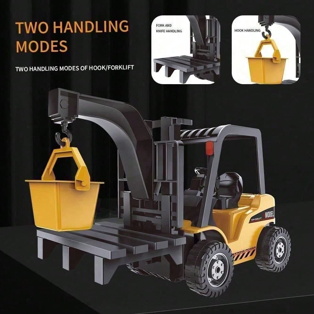 Remote Control Forklift Toy – 11CH 2.4GHz Construction Truck with Lights, Sounds & 4WD for Kids