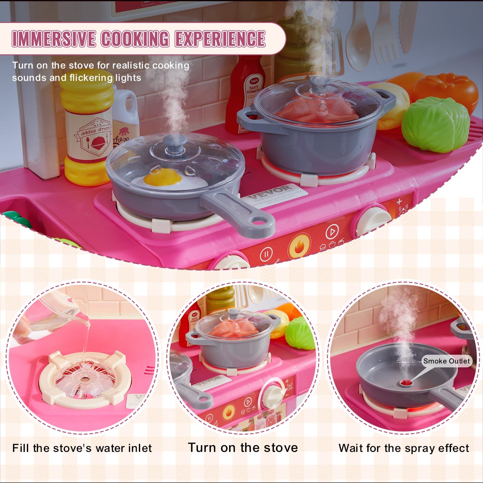 Christmas Gift VEVOR Kitchen Playset Kids Pretend image 8