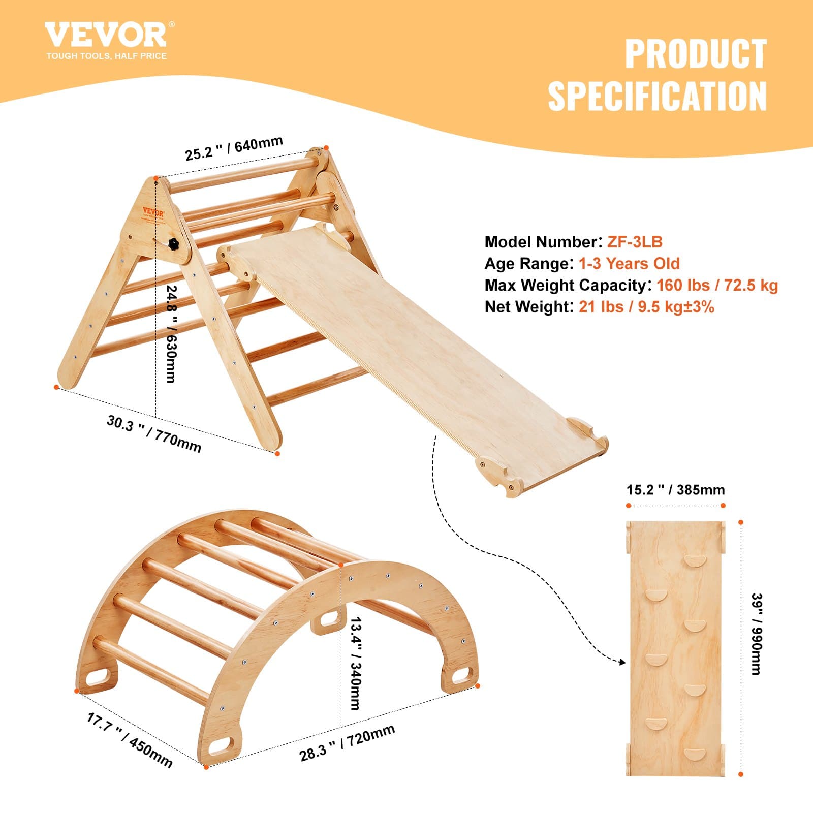 Pikler Triangle Set, 5 In 1 Toddler image 3